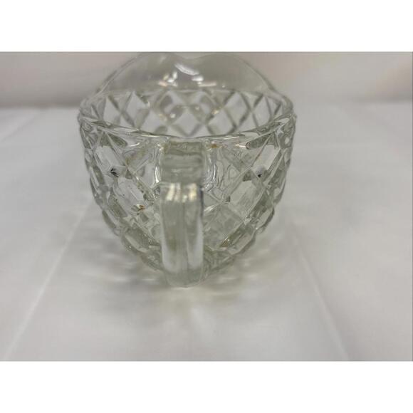VINTAGE ANCHOR HOCKING WATERFORD CLEAR GLASS WAFFLE CREAMER PITCHER - Picture 7 of 9